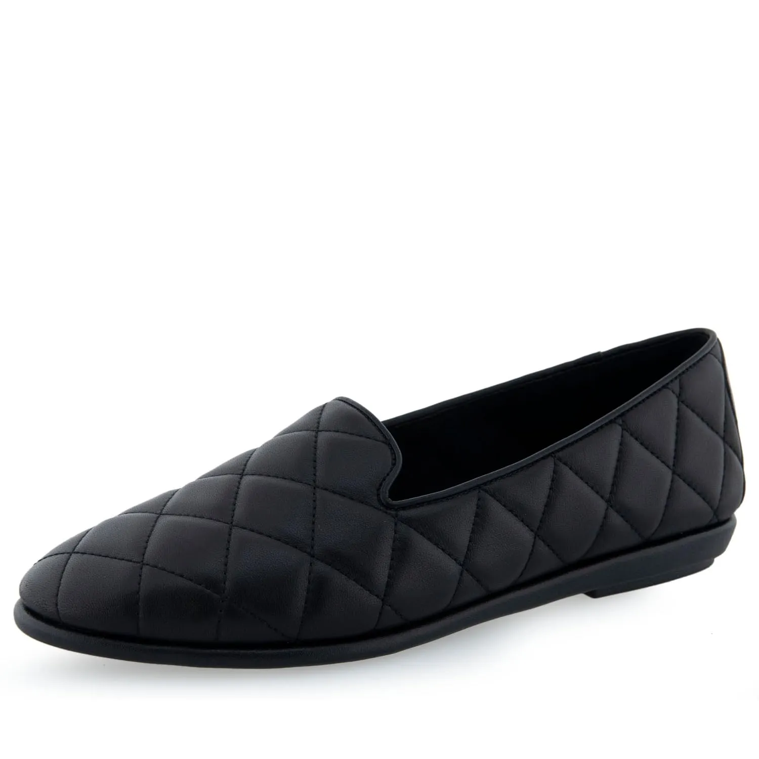Aerosoles Women's Betunia Loafer Flat, Black Quilted, 8