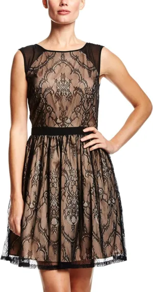 Aidan Mattox Women's Cap Sleeve Lace Dress