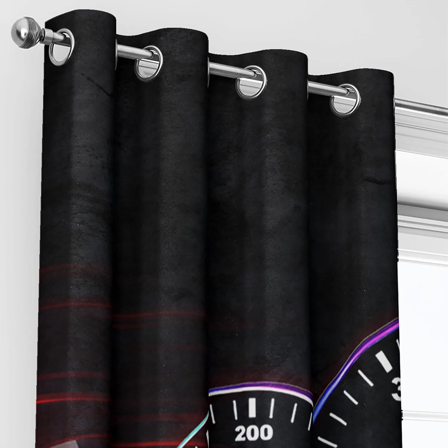 AILONEN Red Car Window Curtain,Extreme Sports Theme Window Drapes for Kids Teens Adults,Cool Speed Racing Car Window Treatment Drapes for Bedroom Living Room Decor, 52" W x 84" H (2 Panels)