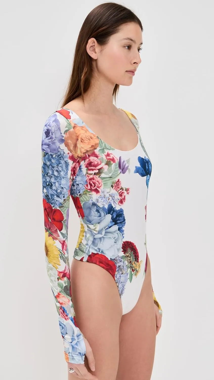 alice   olivia Women's Rhys Ballet Neck Thong Bodysuit