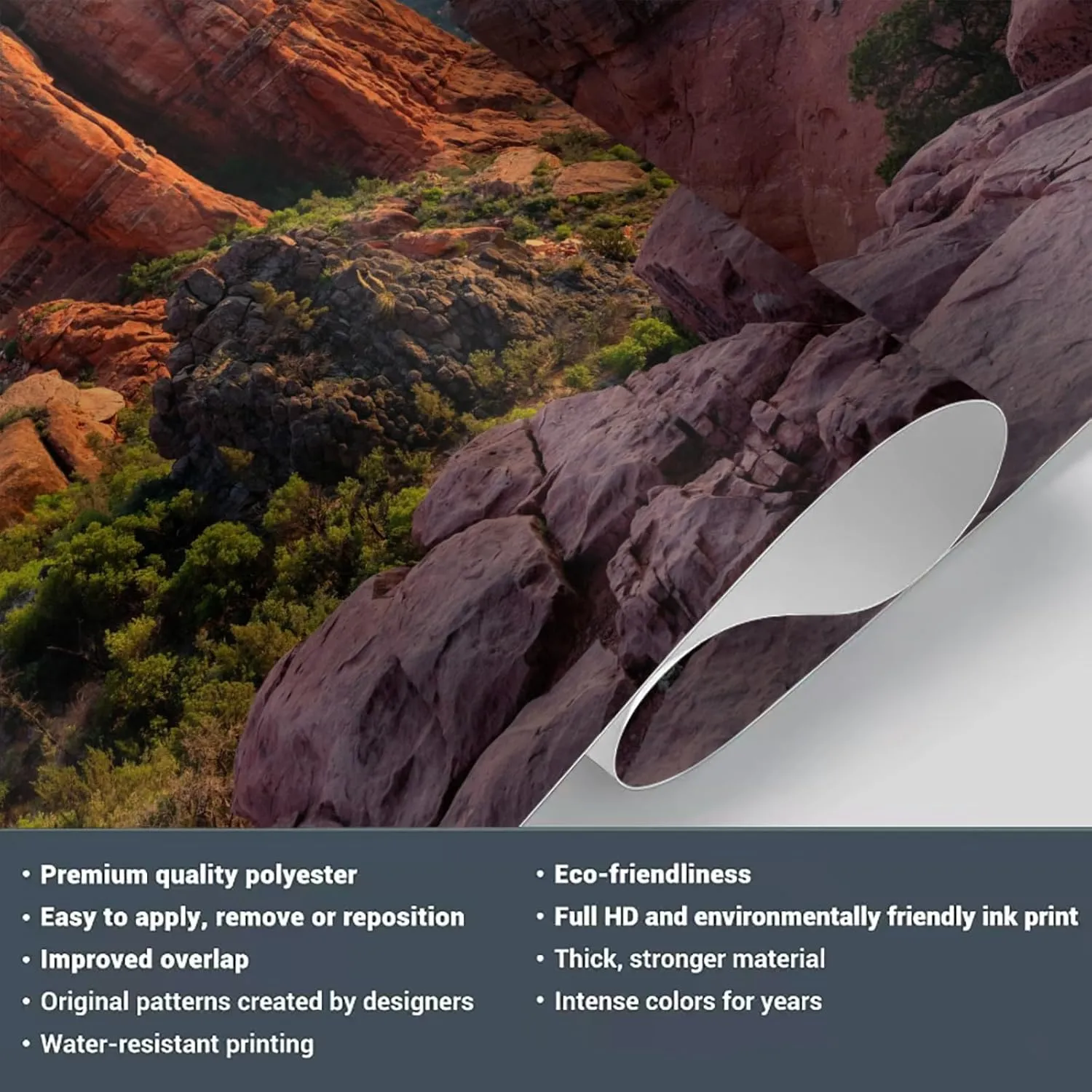 Alpine Grand Canyon Wall Murals Canyon Sunset Scenery Wall Paper Decor Gobi Rock Forest 3D Wallpaper Mural for Children's Room Hotels Offices Waterproof - 177.16" W x 120" H