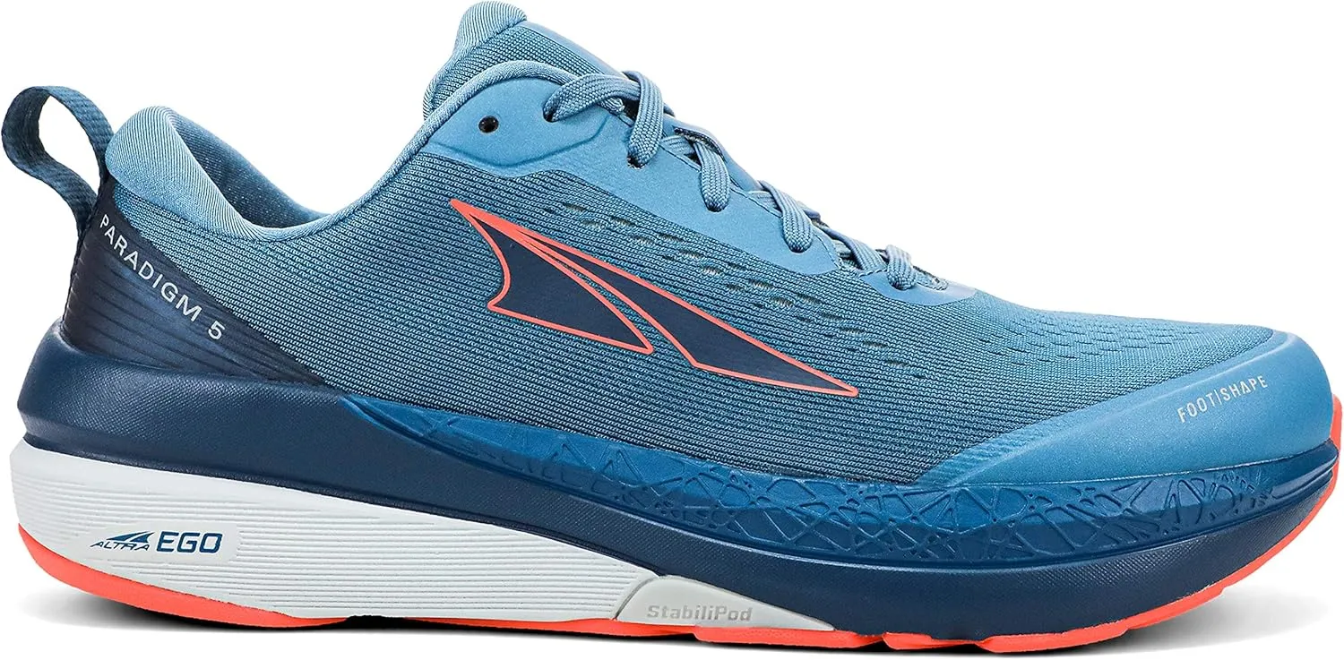 ALTRA Women's Paradigm 5 Road Running Shoe, Blue/Coral, 6