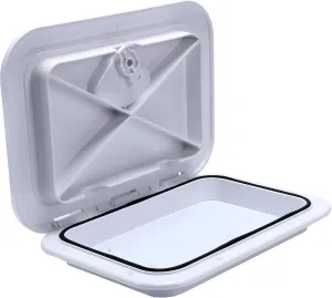 Amarine Made Marine Access Hatch Boat Hatch Lid Deck Access Hatch & Lid 10-5/8" X 14-3/4" - White or Black 270mmx375mm (White)
