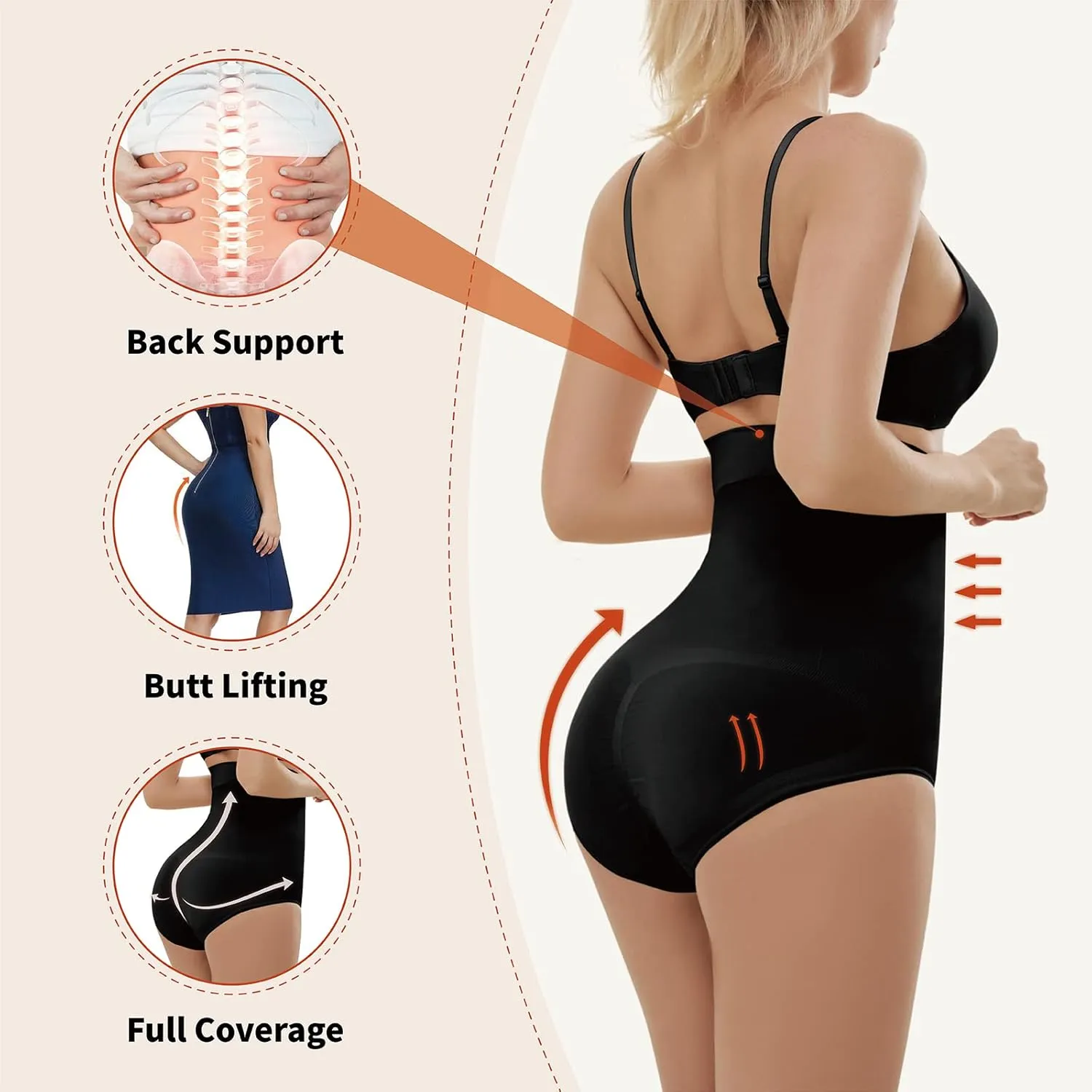 AMRIY Shapewear for Women Tummy Control Underwear Higher Power Panties Girdle Thong Butt Lifter Panties