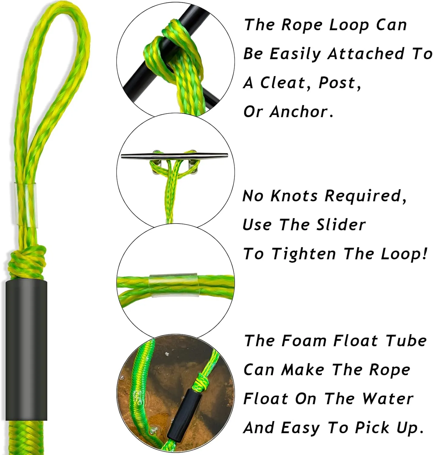 Anchor Bungee Line 316 Stainless Clip 3 Feet Boat Bungee Dock Lines 2PCS Boat Accessories Marine Grade for Jet Ski, SeaDoo,Yamaha WaveRunner,Kayak,Dinghy(Green, 3 Feet)