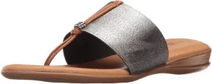 Andre Assous Womens Nice Elastic Pewter Slide - 10