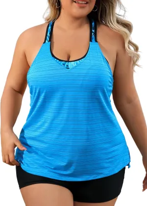 Angel season Plus Size Tankini Swimsuits Tops for Women Swim Top Only Tummy Control Bathing Suits Zippered Swimswear