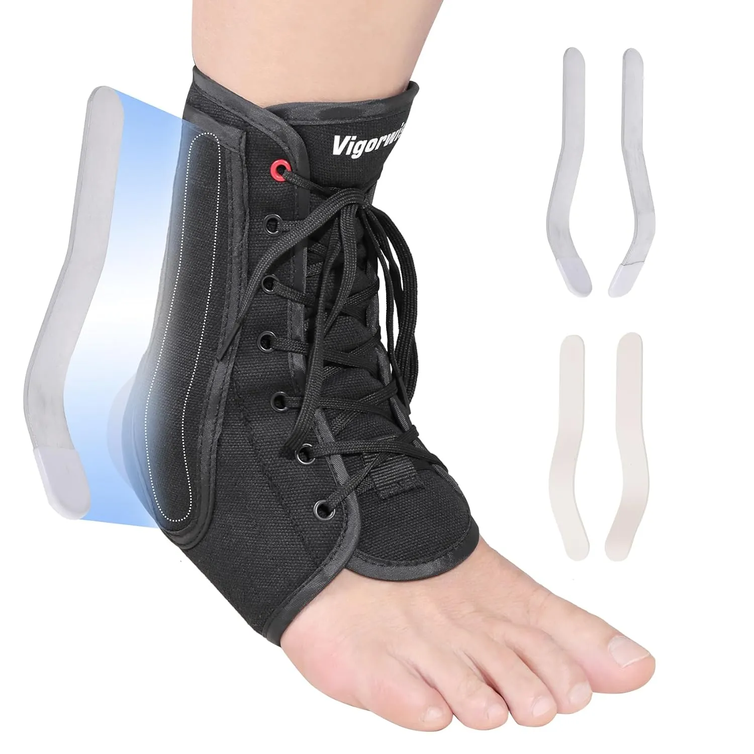 Ankle Brace for Sprained Ankle, Lace up Ankle Brace with 1Pair Metal and Plastic Support Bars, Ankle Stabilizer Brace for Men Women, Achilles Tendon Support Brace for Left Right, XL