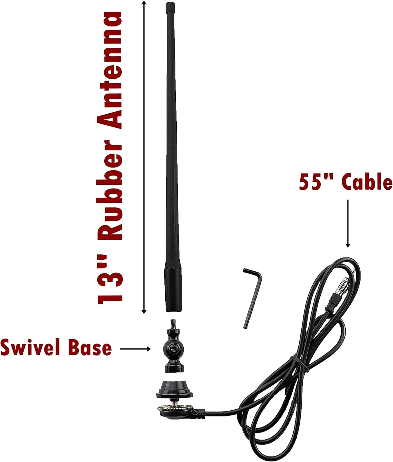 AntennaMastsRus - Marine Black AM-FM Rubber Ducky 15 Inch Antenna Kit - for ATV, Boat, Camper, Go Kart, Motorhome, Pontoon, RV, Sailboat, Tractor, Trailer, UTV, Yacht