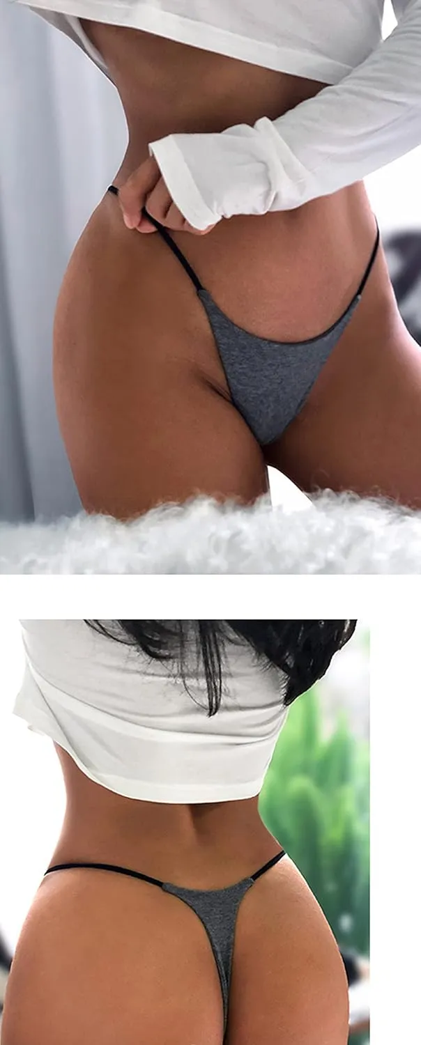 Aogda Thong for Women Cotton Underwear Low Rise Panties Woman G-String Thongs