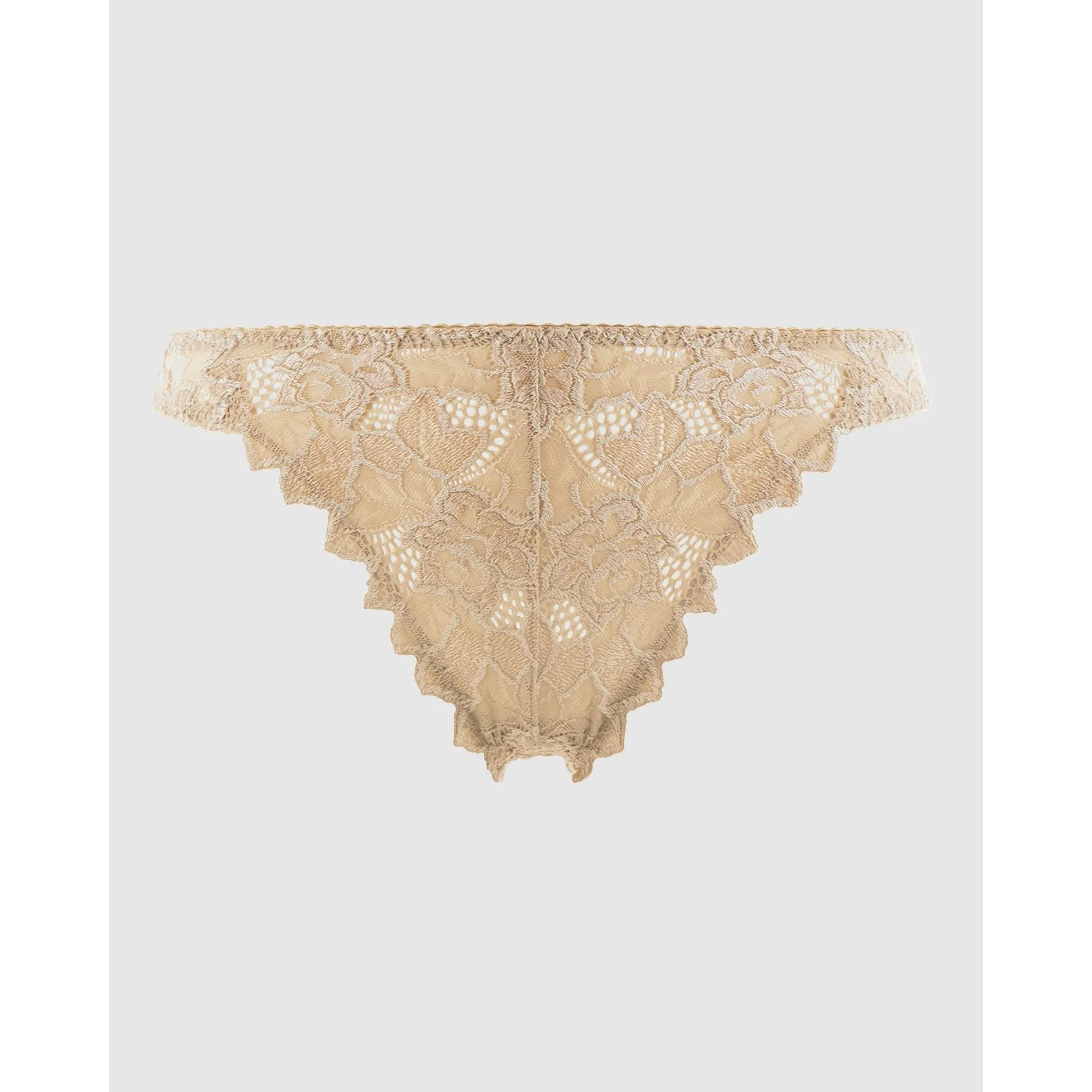 Arum Low Rise Scalloped Lace Thong-Skin
