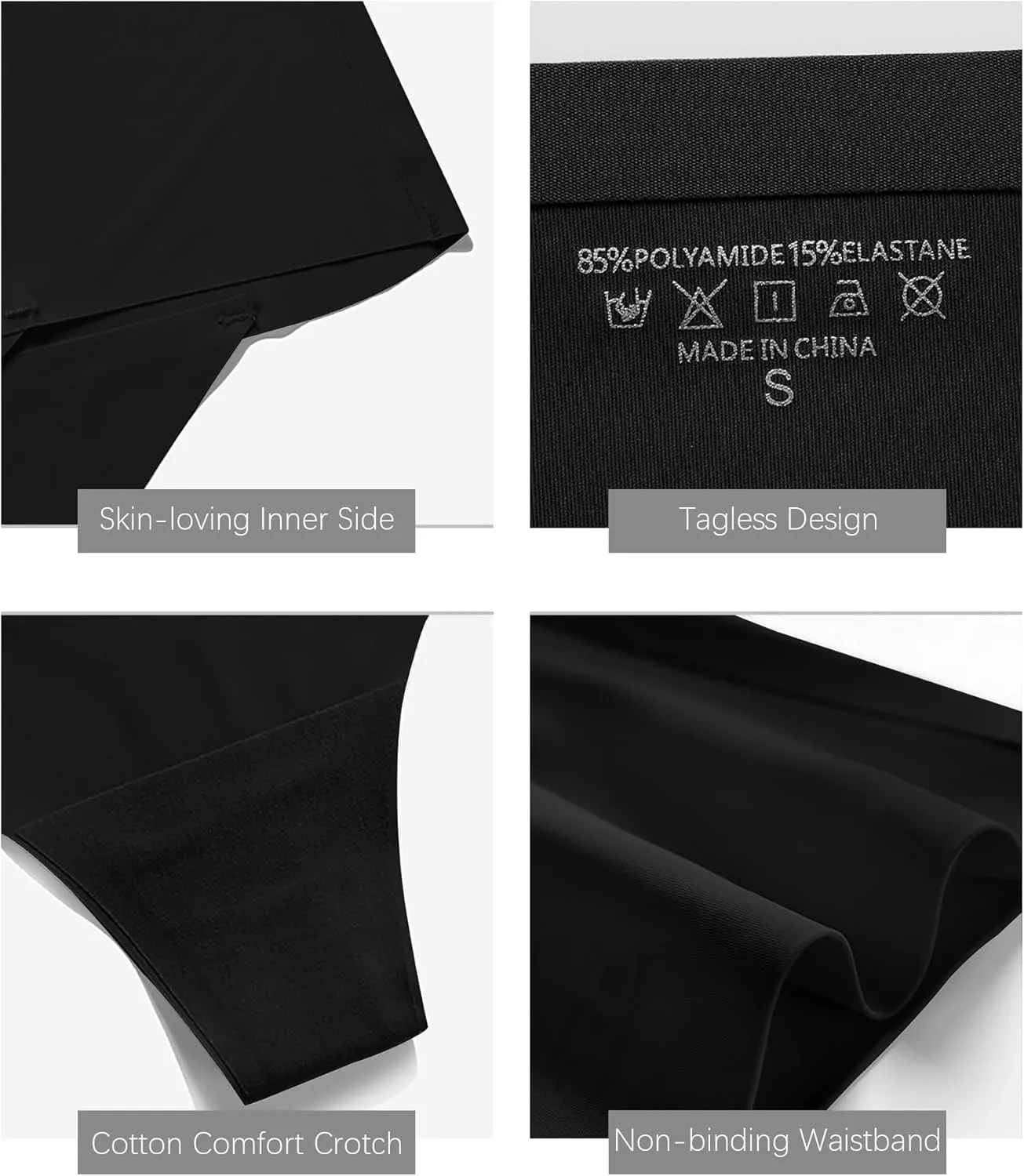 ASIMOON High Waisted Thongs Underwear for Women Seamless Underwear Ladies Soft No Show High Cut Panties 6 Pack