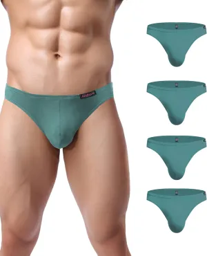 Avidlove Mens Bikini Underwear Low Rise Briefs Microfiber Underpants 4 Pack