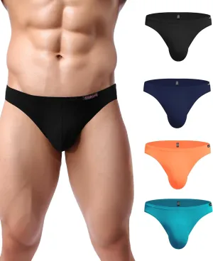 Avidlove Mens Bikini Underwear Low Rise Briefs Microfiber Underpants 4 Pack