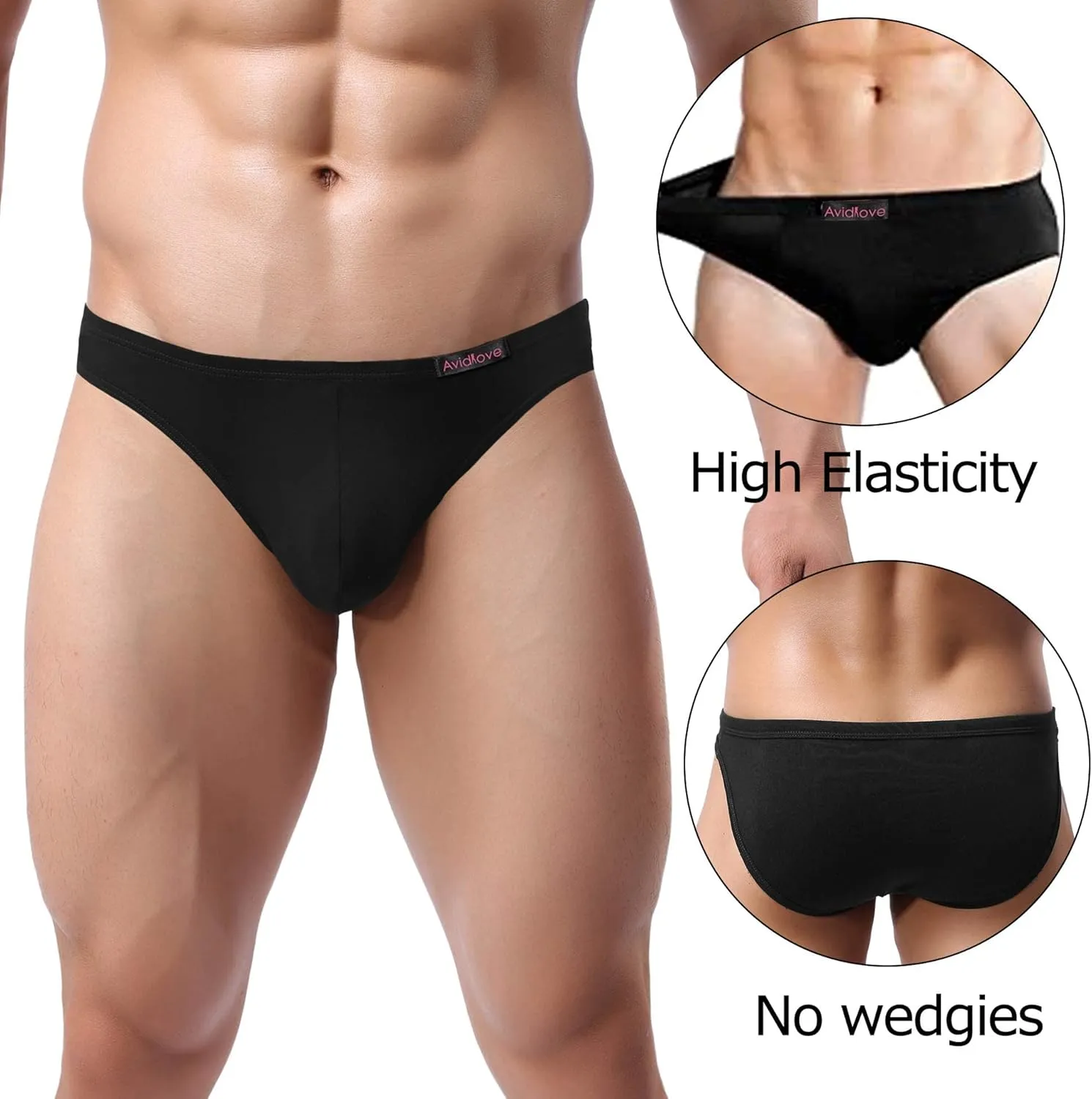 Avidlove Mens Bikini Underwear Low Rise Briefs Microfiber Underpants 4 Pack