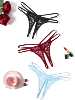 Avidlove Women Lace Panties Floral Lace Briefs Mesh Hollow Out G-String Thongs T-back Underwear 1-4 Pack