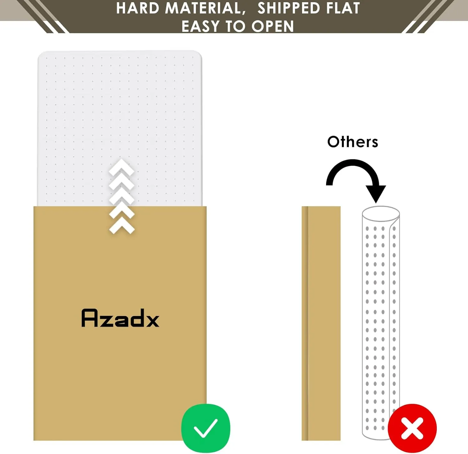Azadx Heavy Duty Office Chair Mat for Carpet Floor 36" x 55" - Hard Material, Slip Resistant Protector, Easy Glide Desk Floor Mat - 2 Pack