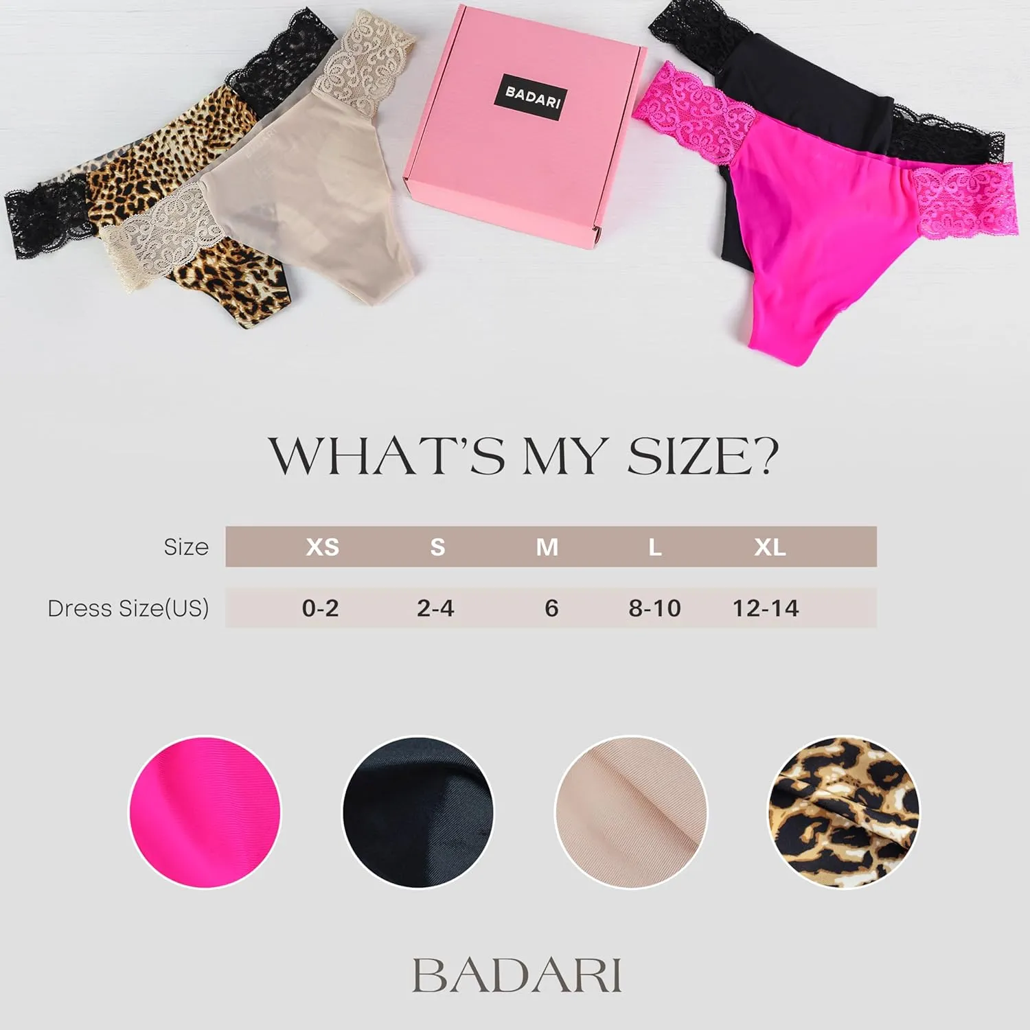 BADARI 5-Pack Seamless Athletic Thongs for Women - Quick Dry No Show Workout Thongs - Seamless Underwear Thong