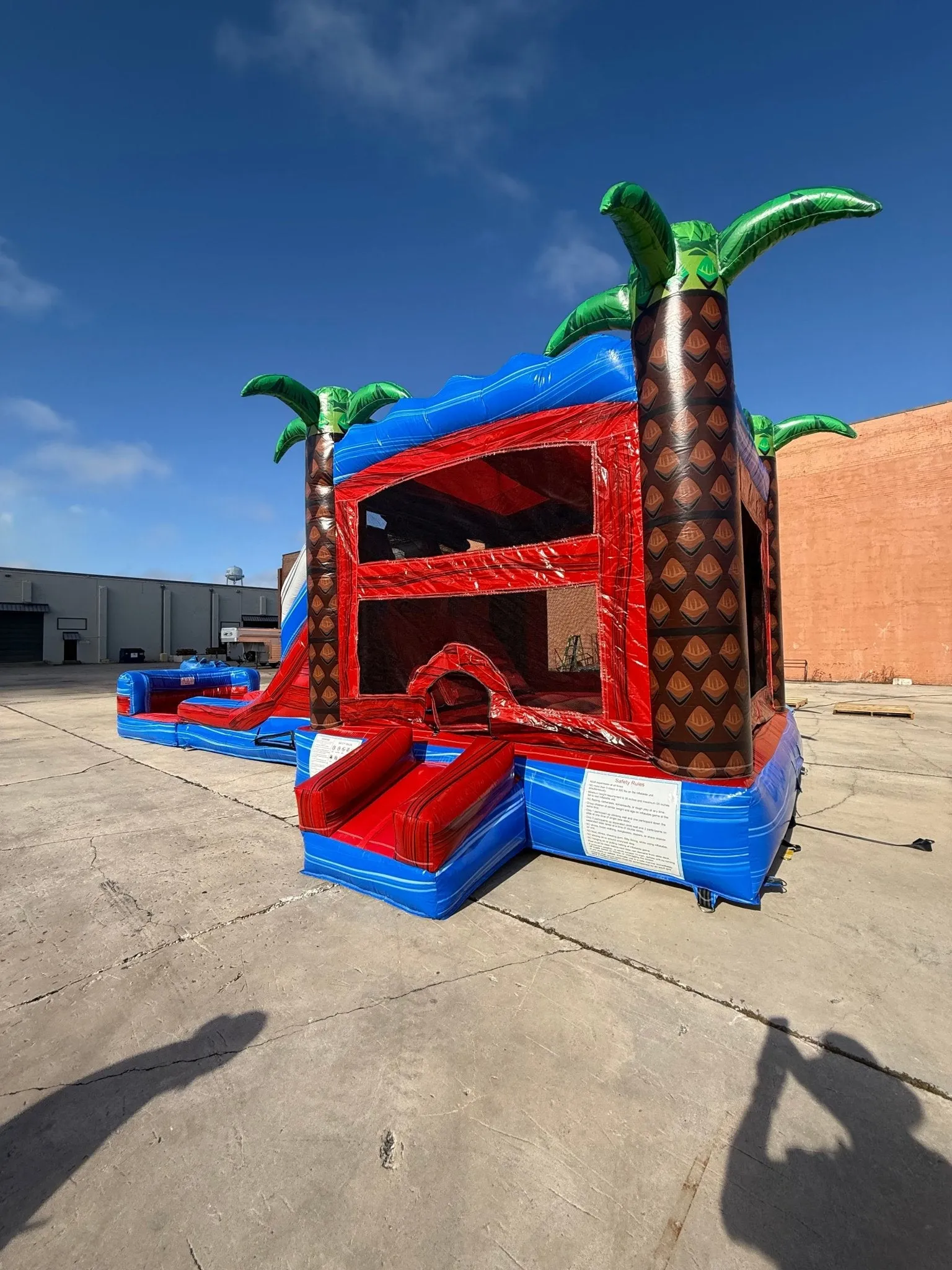 Baja Palms Dual Lane Bounce House with Slide (Wet/Dry)