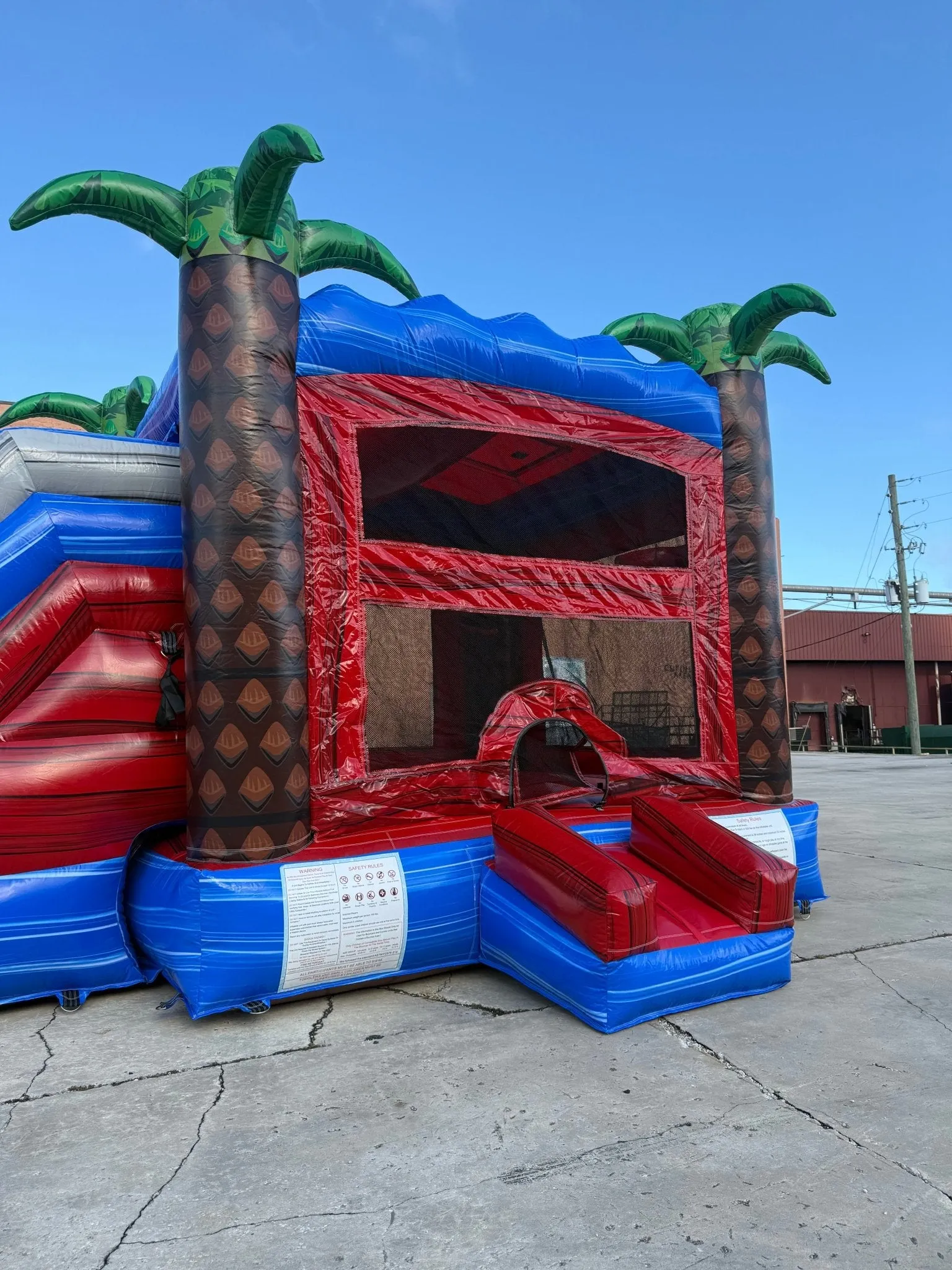 Baja Palms Dual Lane Bounce House with Slide (Wet/Dry)