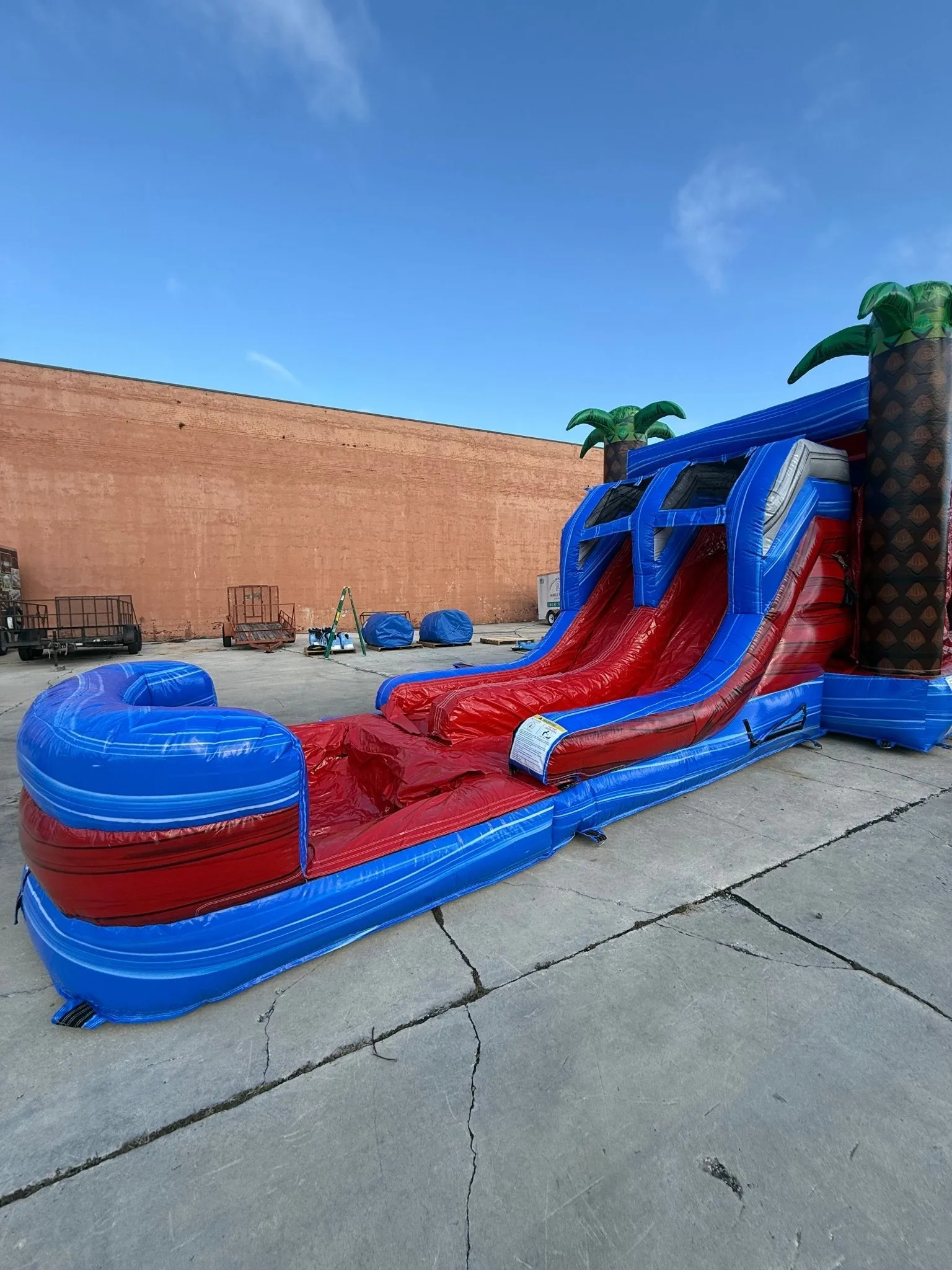 Baja Palms Dual Lane Bounce House with Slide (Wet/Dry)