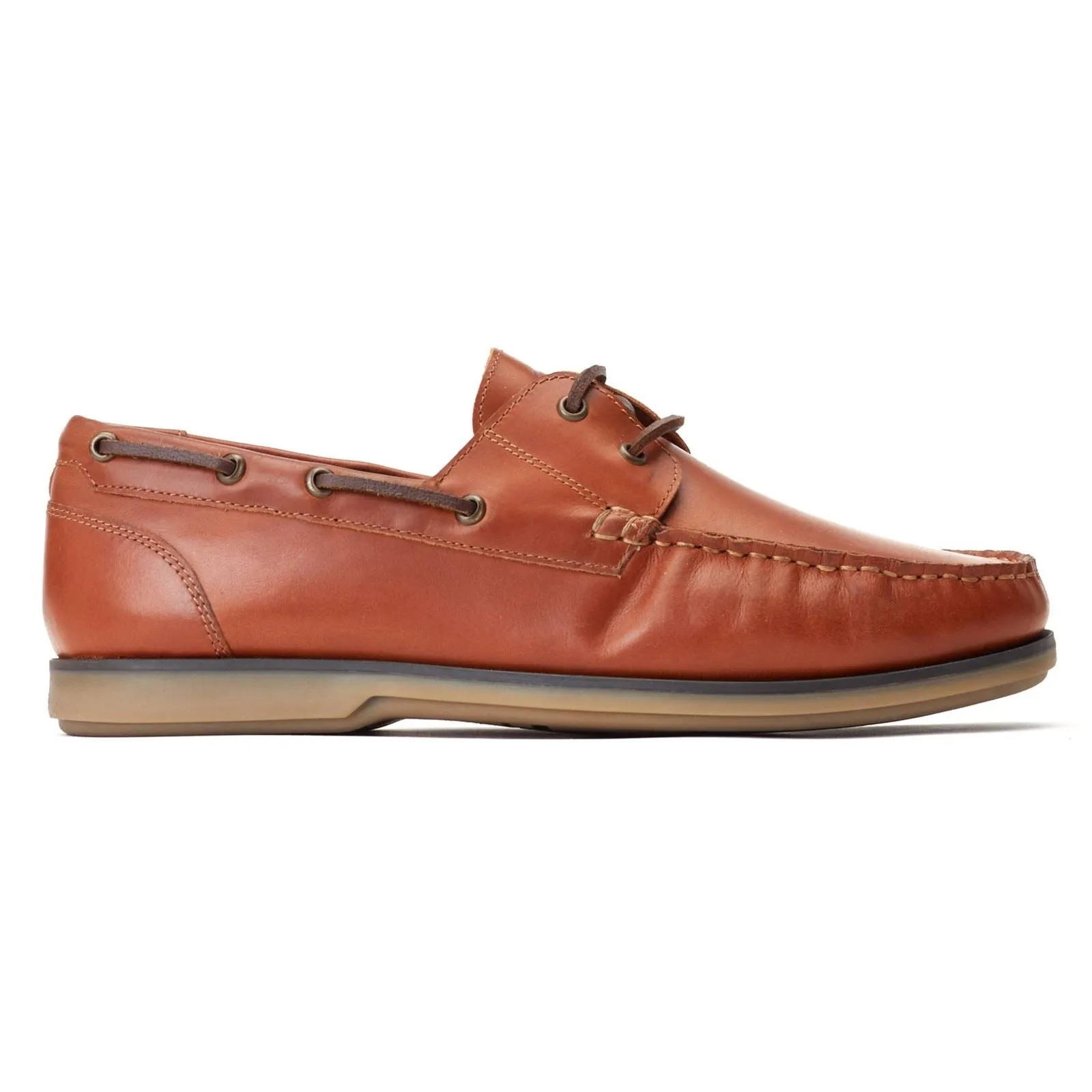 Base London Men's Stern Boat Shoe in Burnt Tan