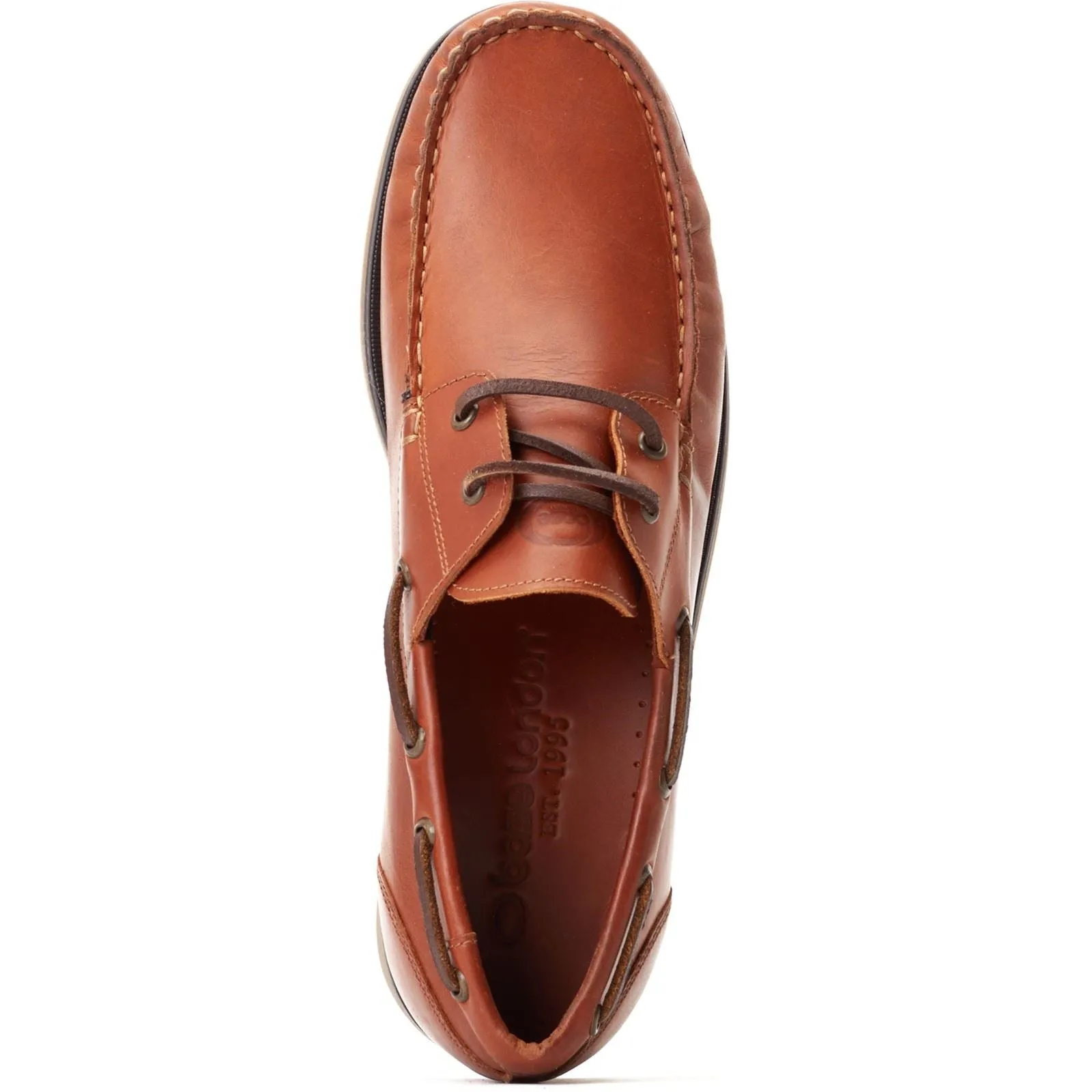 Base London Men's Stern Boat Shoe in Burnt Tan