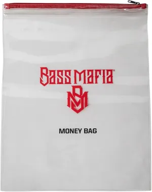 Bass Mafia Money Bag 16x20: Clear, Plastic, Rectangular, Waterproof, Zipper Closure, Fishing Tackle & General Storage