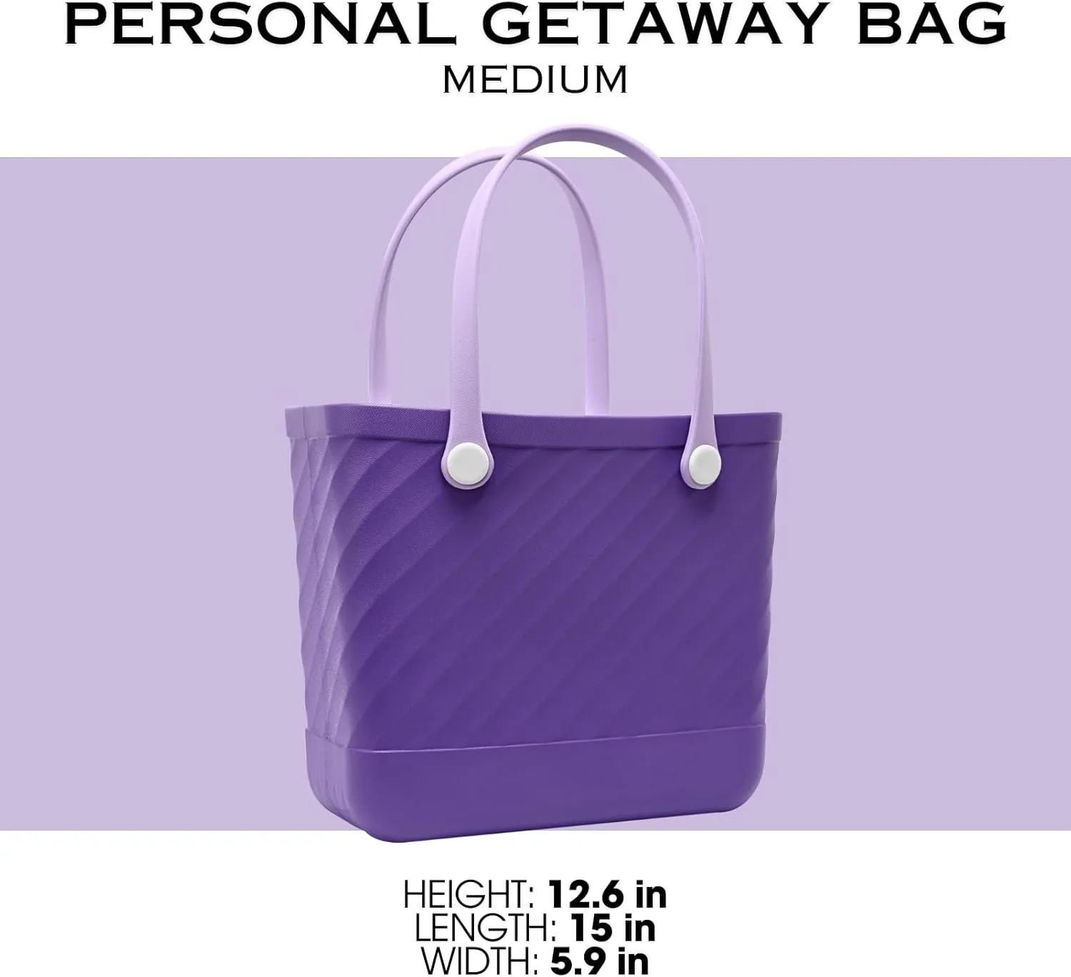Beach Bag Rubber Tote No-holes Sandproof Waterproof Tote Bag with Zipper Pocket for Pool Boat Sports Getaway bag