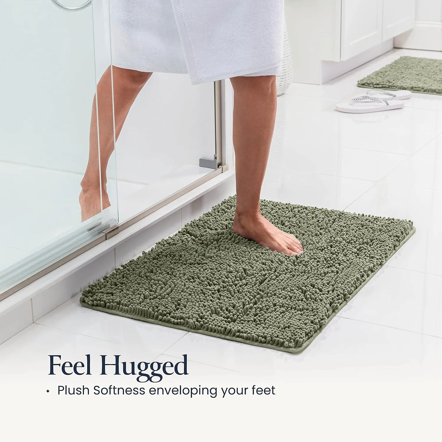 BELADOR Bathroom Rugs Sets 2 Piece- Plush Bath Mat Set Quick-Dry Soft Chenille Bathroom Mat with Rubber Backing, Absorbent Bathroom Rug Set, Washable Bath Rugs for - Bath Mats 24x17   30x20