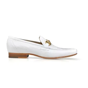 Belvedere Udine in White Genuine Caiman Crocodile and Lizard Loafers