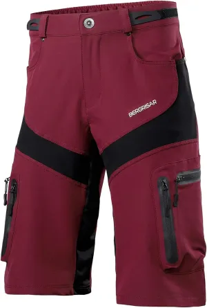 BERGRISAR Men's Cycling Shorts Loose Fit Mountain Bike Shorts with 6 Pockets