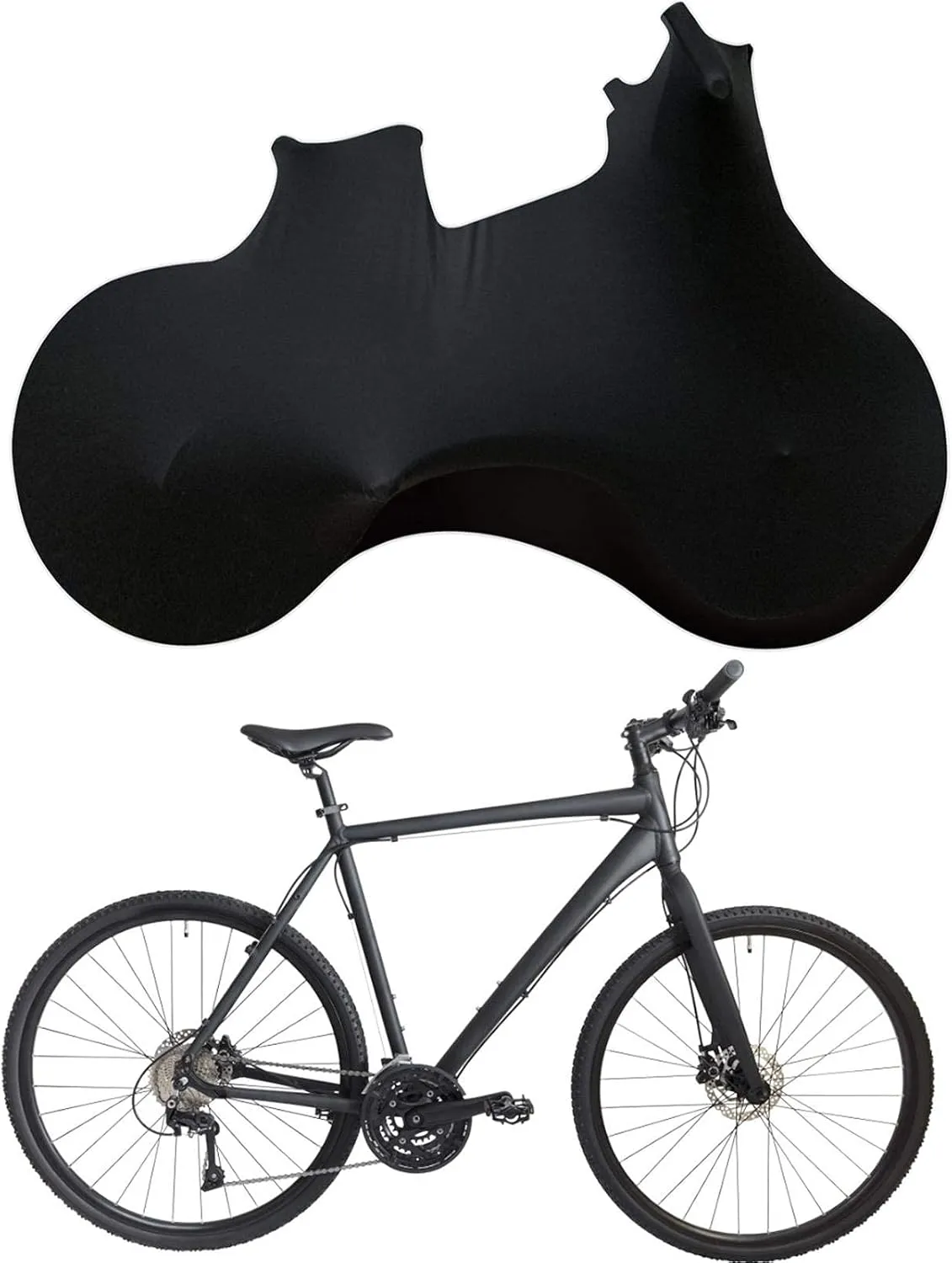 Bicycle Wheel Cover, Stretchy Bike Wheel Cover, Outdoor Indoor Anti-dust Cover for Mountain Bike, Washable Elastic Bicycle Protective Gear Tire Package for Mountain, Road-Black