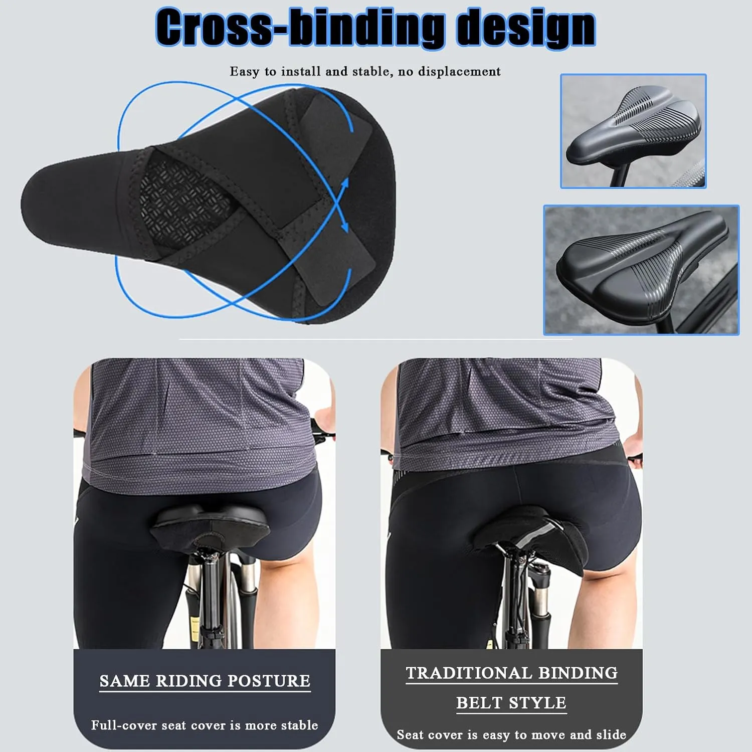 Bike Seat Cushion for Cannondale Moterra Neo Moterra SL Optimo Prophet Quick Quick CX, Memory Foam & Gel Padded Cover Bicycle Seat for Men Women Shock-Absorbing Comfort Bike Seat Pad,D