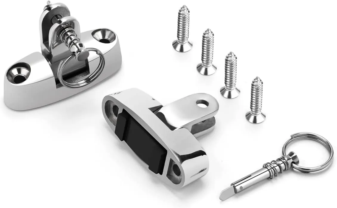 Bimini Top Deck Hinge Swivel Mount 316 Stainless Steel Swivel Side Mount Hinge,Boat Bimini Top Fitting Hardware Side Mount,Boat Top Hinges Bimini Mounts with Removable Pin