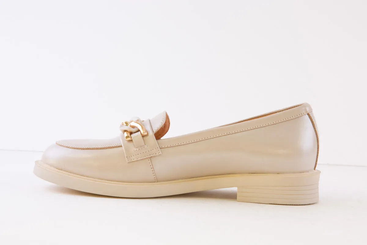 BIOECO - 6261 LOW HEEL FASHION LOAFER - CREAM