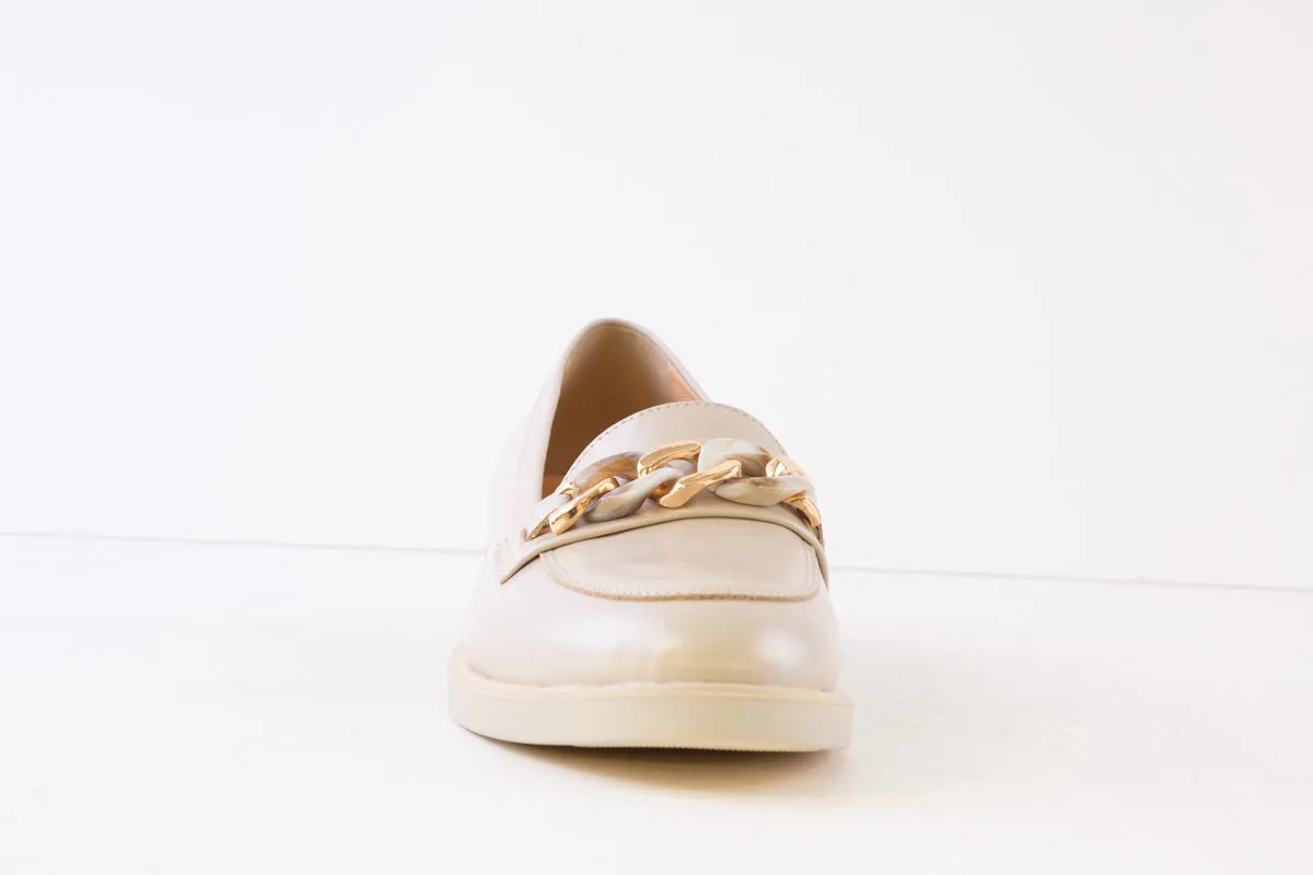 BIOECO - 6261 LOW HEEL FASHION LOAFER - CREAM