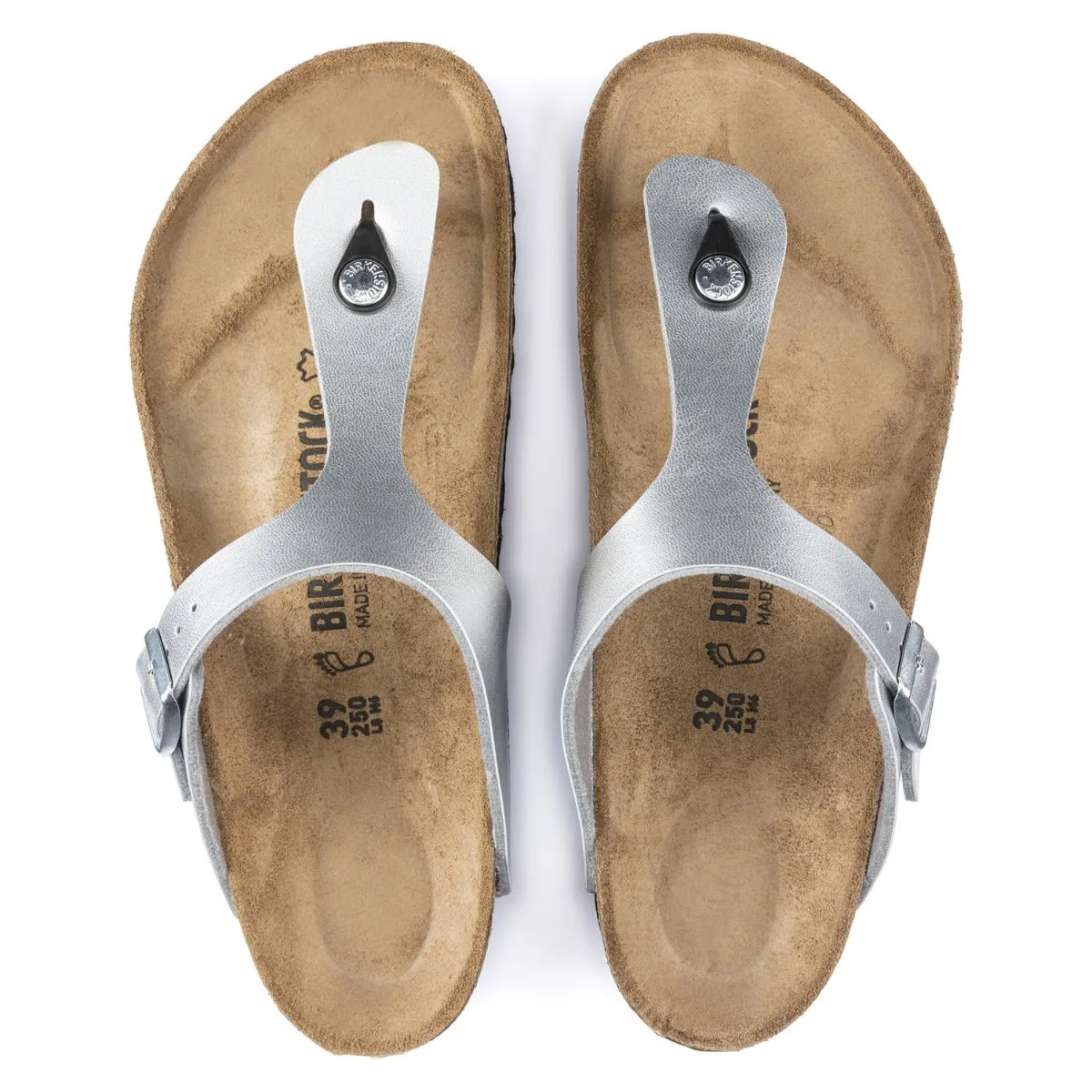 Birkenstock Silver Gizeh Birko-Flor Womens Sandals R43851