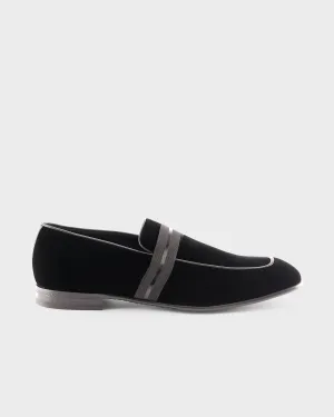 Black Velvet Lido Slip on Loafers