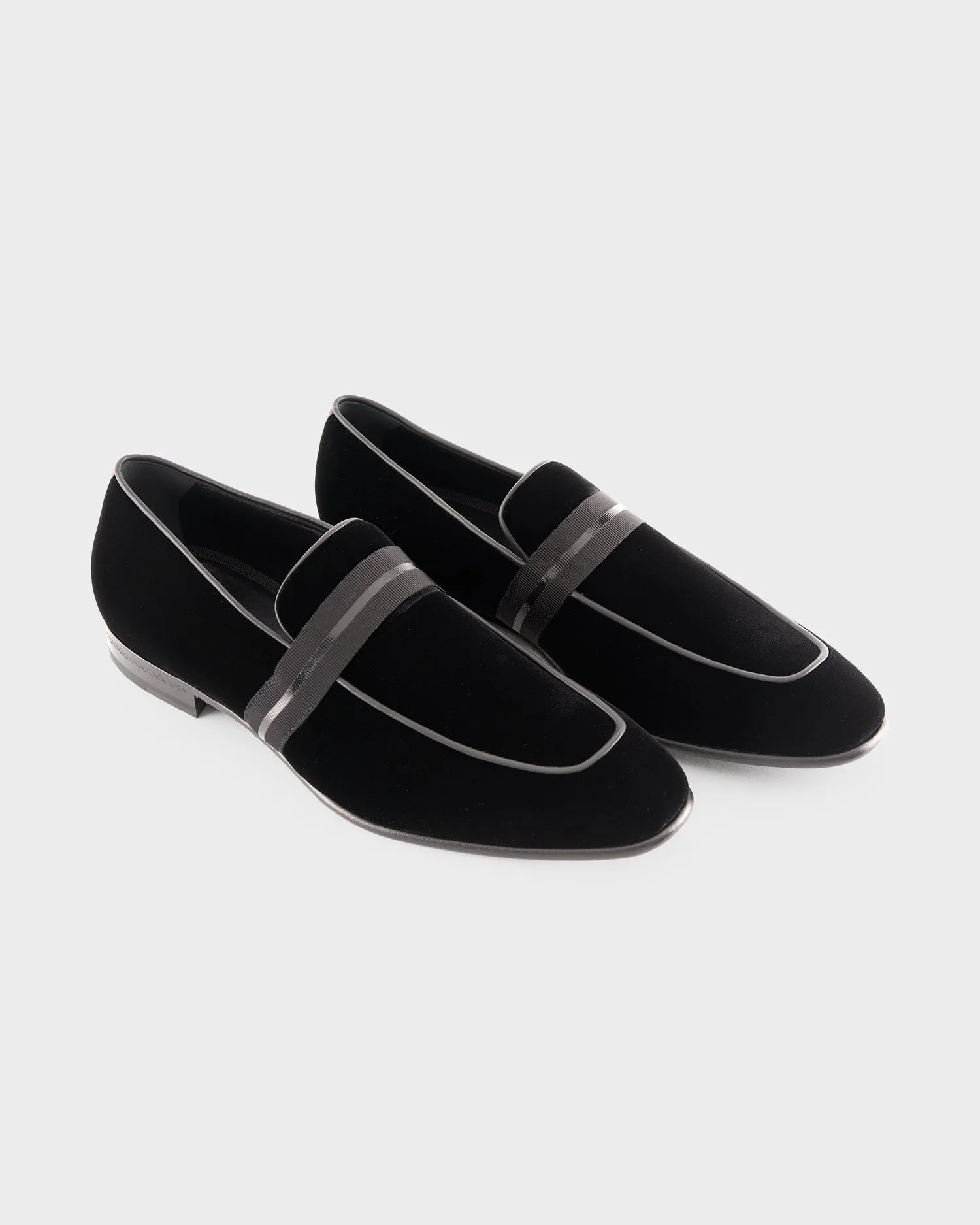 Black Velvet Lido Slip on Loafers