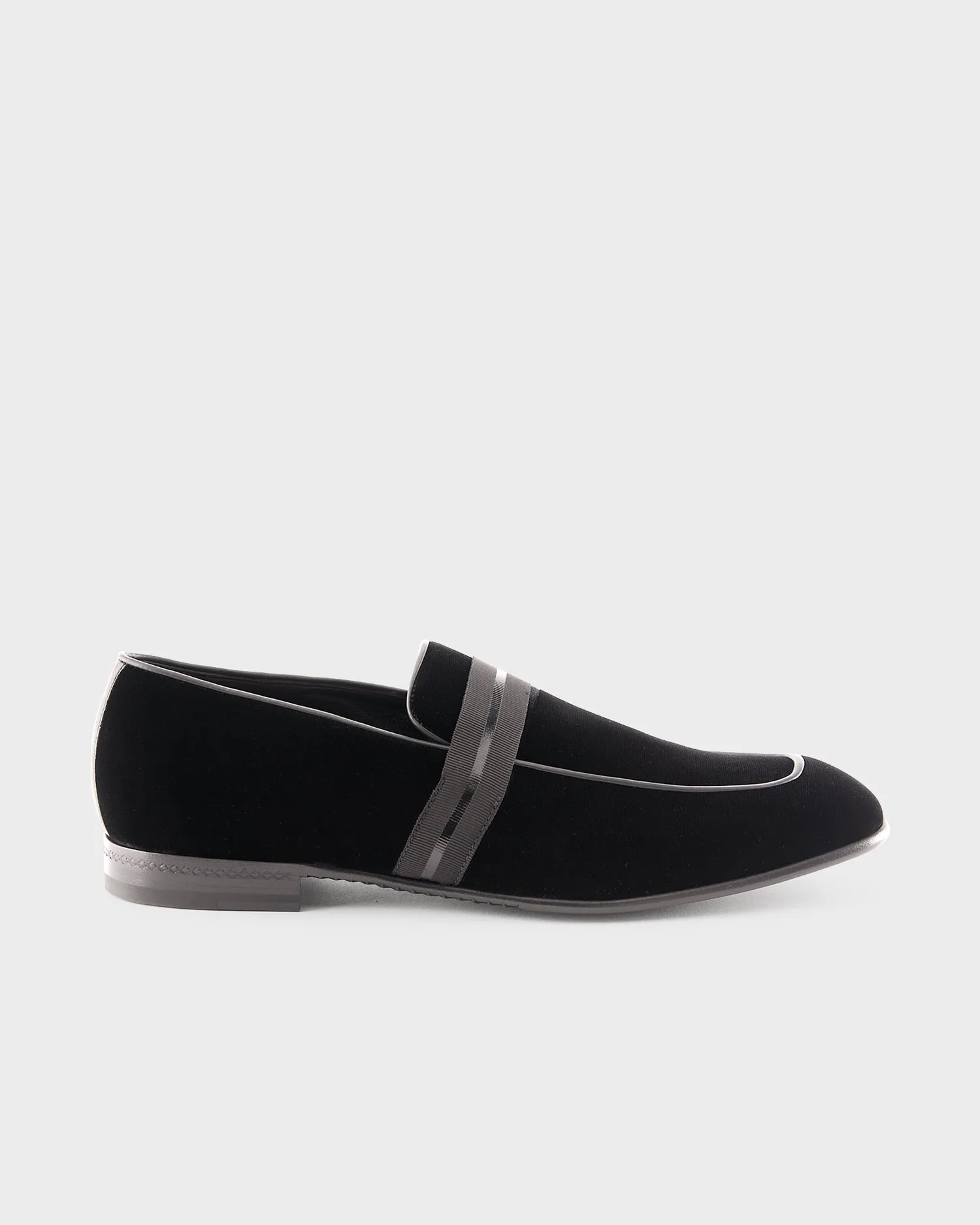 Black Velvet Lido Slip on Loafers