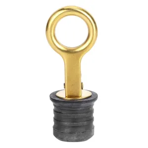 Boat Drain Plug Brass, Brass Rubber 1-1/4 Inch Snap Tight Boat Drain Plug Boat Accessories with Adjustable Torsion for Bilge Bottom Beam and Livewell Hull