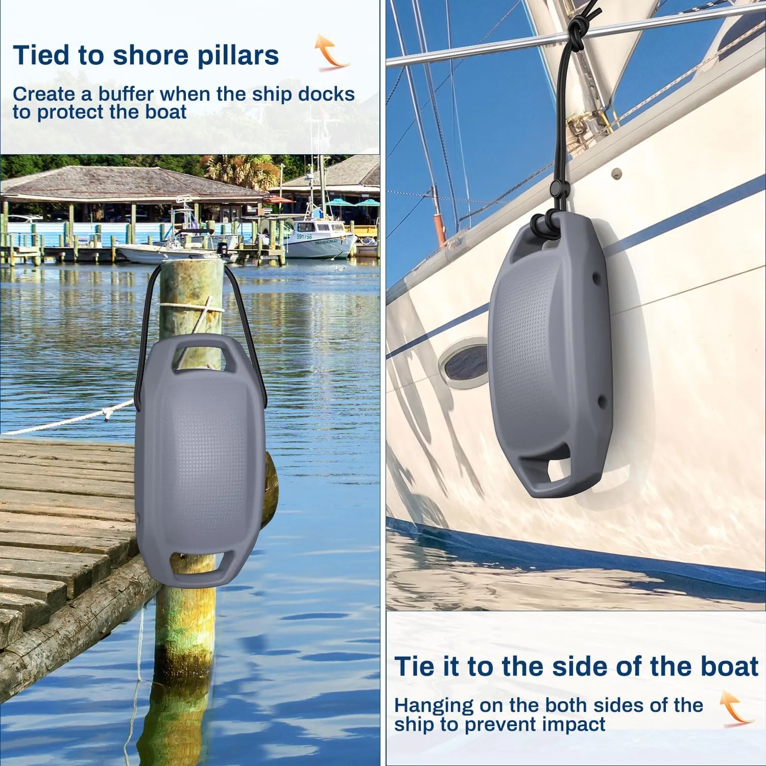 Boat Fenders Boat Bumpers for Docking, Upgraded EVA Boat Fenders Bumpers, Fit for Yachts, Sailing Dinghies, Bass Boat and Fishing Boat