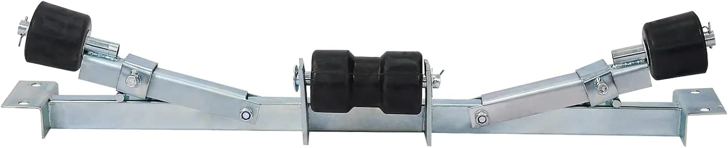Boat Trailer Bottom Support Bracket with Keel Rollers, 1102 lb Capacity, Adjustable Width