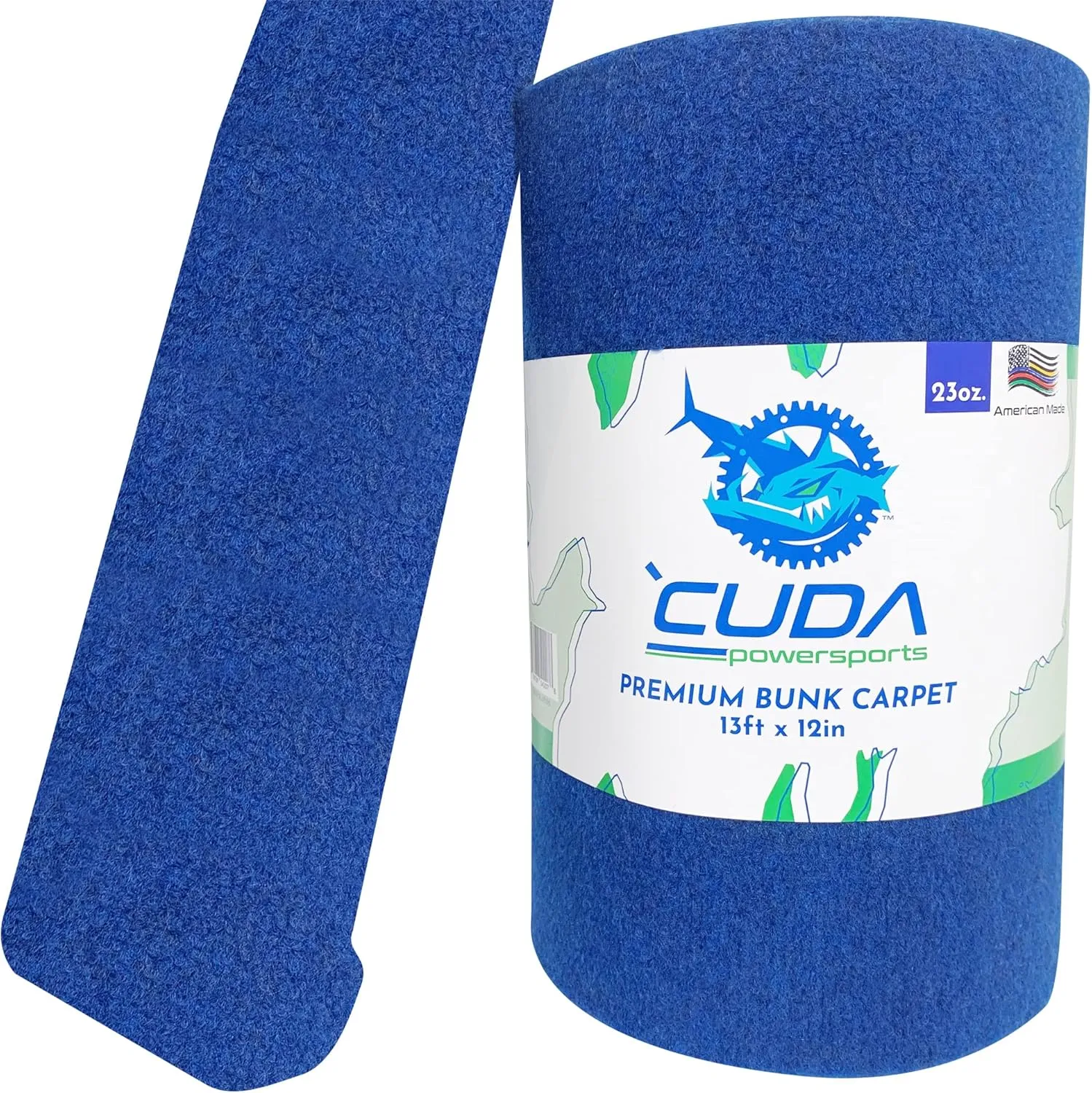 Boat Trailer Bunk Carpet - 12in Wide x 20Ft Blue Marine Carpeting for Boats, Boat Trailer Bunks, Boat Bunk Carpet Bunk (Blue (NO Staples), 12in x 20Ft)