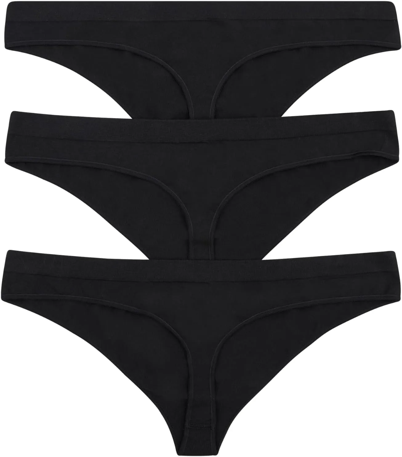 Bonds Seamless Invisi Thong with Mid Rise Fit in Cotton-Rich Blend for Women, 3-Pack