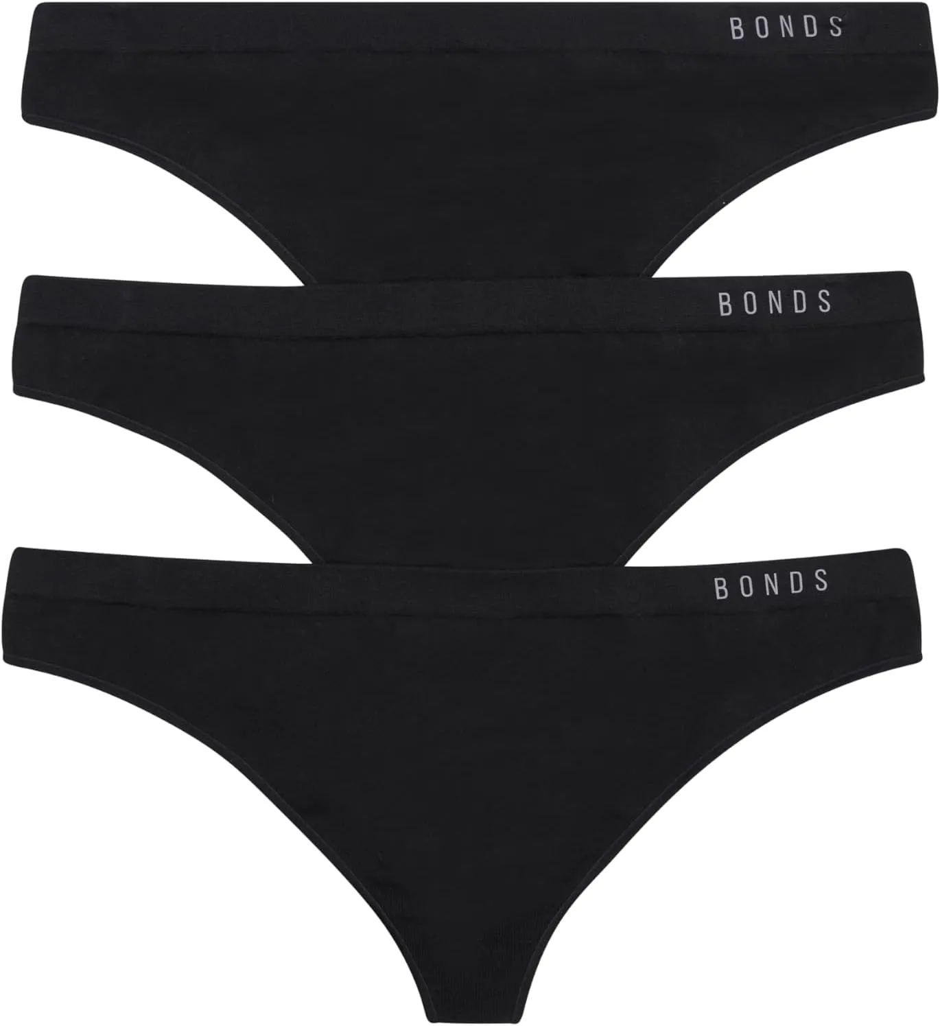 Bonds Seamless Invisi Thong with Mid Rise Fit in Cotton-Rich Blend for Women, 3-Pack
