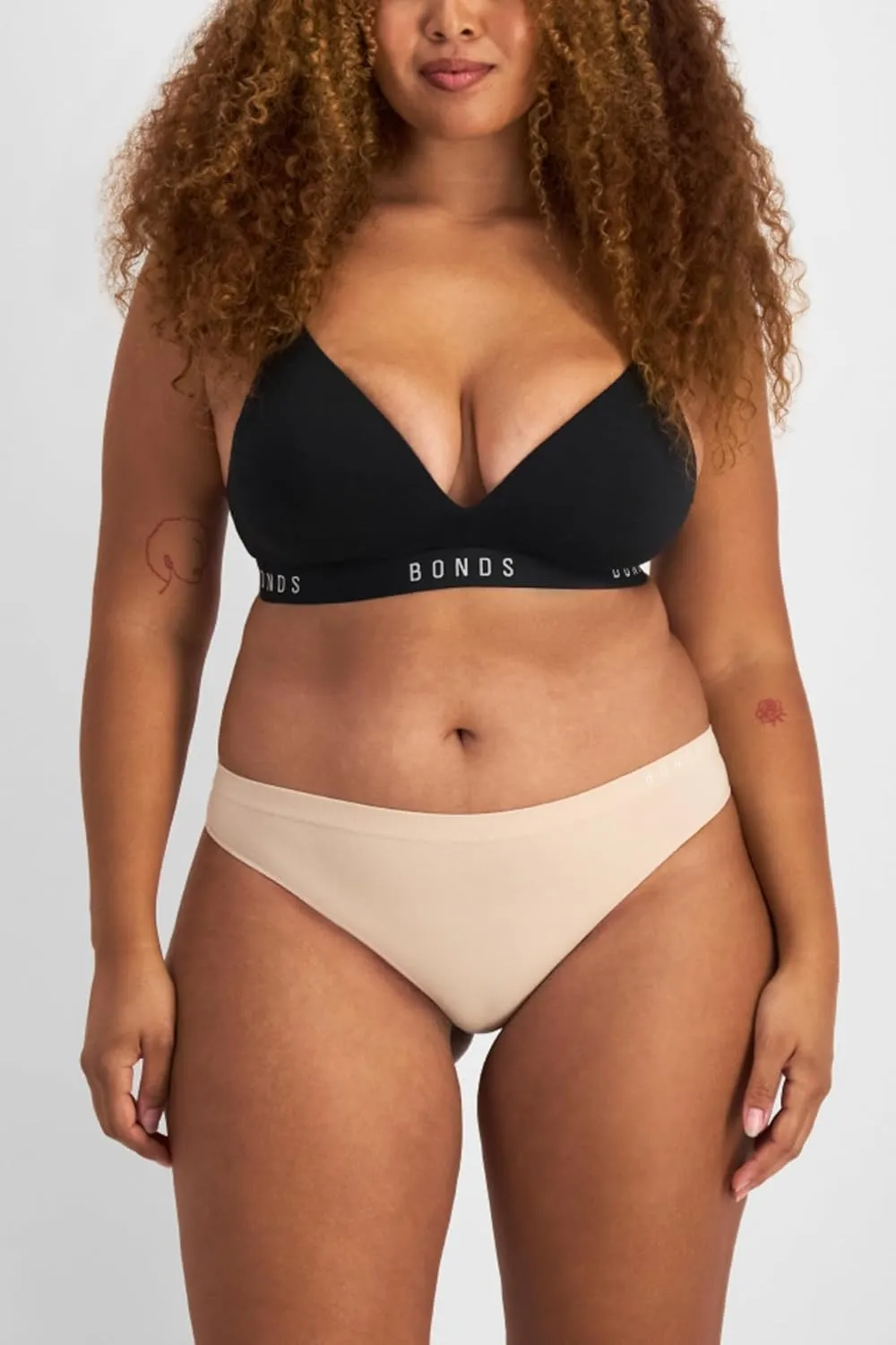 Bonds Seamless Invisi Thong with Mid Rise Fit in Cotton-Rich Blend for Women, 3-Pack
