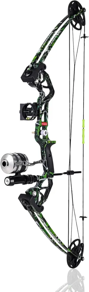 Bowfishing Bow Kit with 3 Arrows 15-45 LBS Draw Length 18"-29.5", Fishing Reel Hunting Shooting Fish for Compound Bow Right Hand,Fully Adjustable
