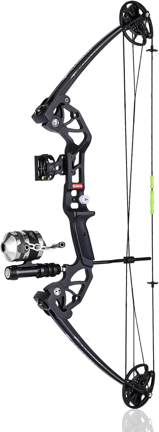 Bowfishing Bow Kit with 3 Arrows 15-45 LBS Draw Length 18"-29.5", Fishing Reel Hunting Shooting Fish for Compound Bow Right Hand,Fully Adjustable